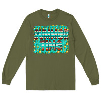 Army Green summer time glitter pineable Long Sleeve Tee - CowCowDesign
