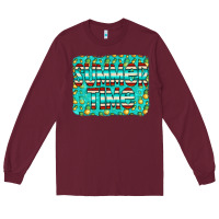 Burgundy summer time glitter pineable Long Sleeve Tee - CowCowDesign