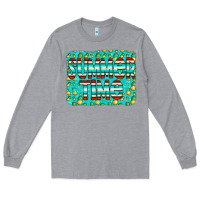Heather Grey summer time glitter pineable Long Sleeve Tee - CowCowDesign