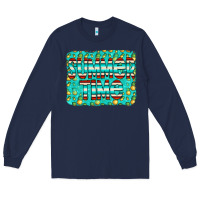 Navy summer time glitter pineable Long Sleeve Tee - CowCowDesign