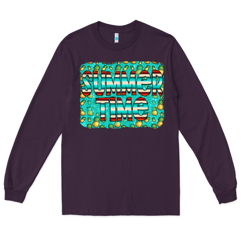 Summer Time Glitter Pineable Long Sleeve Tee by CowCowDesign | Teevron