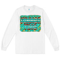 White summer time glitter pineable Long Sleeve Tee - CowCowDesign