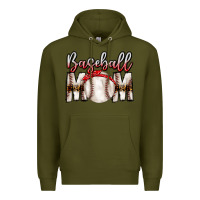 Army Green Baseball Mom Premium Hoodie - CowhideDigitalArt