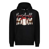 Black Baseball Mom Premium Hoodie - CowhideDigitalArt