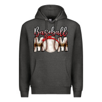 Charcoal Heather Baseball Mom Premium Hoodie - CowhideDigitalArt