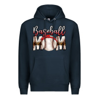 Navy Baseball Mom Premium Hoodie - CowhideDigitalArt