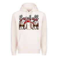 Pale Pink Baseball Mom Premium Hoodie - CowhideDigitalArt