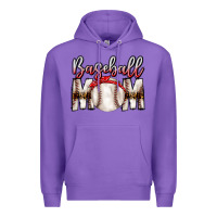 Purple Baseball Mom Premium Hoodie - CowhideDigitalArt