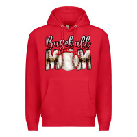 Red Baseball Mom Premium Hoodie - CowhideDigitalArt