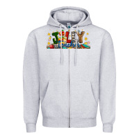 Heather Grey Christmas Jolly Teacher Zipper Hoodie - Artiststas