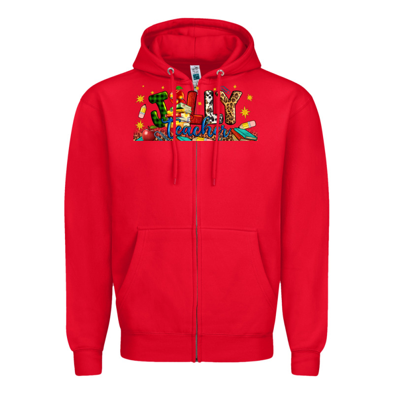 Christmas Jolly Teacher Zipper Hoodie by Artiststas | Teevron