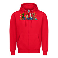Red Christmas Jolly Teacher Zipper Hoodie - Artiststas