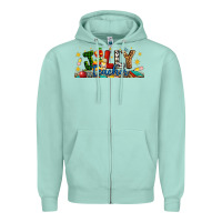 Seafoam Christmas Jolly Teacher Zipper Hoodie - Artiststas