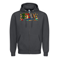 Smoke Christmas Jolly Teacher Zipper Hoodie - Artiststas