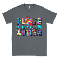Charcoal Heather I love someone with Autism Classic Tee - NancyCooperArtShop