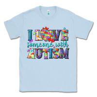 Dusty Blue I love someone with Autism Classic Tee - NancyCooperArtShop