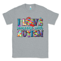 Heather Grey I love someone with Autism Classic Tee - NancyCooperArtShop
