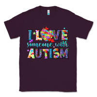 Plum I love someone with Autism Classic Tee - NancyCooperArtShop
