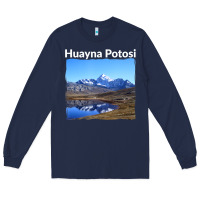 Navy Bolivia Huayna Potosi Mountain Andes Art Long Sleeve Tee - trangStudio
