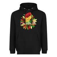 Black juneteenth fist sunflower Heavyweight Hoodie - BarkalooDesign
