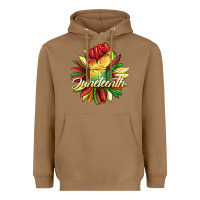 Toasted Coconut juneteenth fist sunflower Heavyweight Hoodie - BarkalooDesign