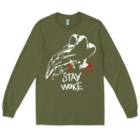 Army Green stay woke freddy krueger Long Sleeve Tee - trangStudio
