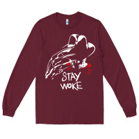 Burgundy stay woke freddy krueger Long Sleeve Tee - trangStudio