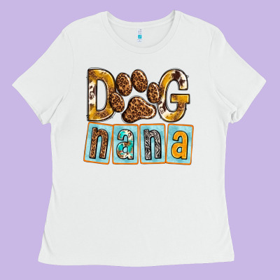 Dog Nana With Paw Ladies Tee Designed By Texasbilliewilder