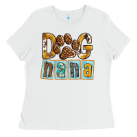 White Dog Nana with Paw Ladies Tee - texasbilliewilder