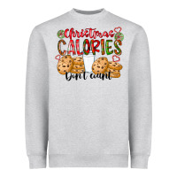 Heather Grey christmas calories dont count Heavyweight Sweatshirt - CowhideDigitalArt
