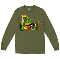 Army Green St. Patrick's Love and golds Long Sleeve Tee - OliviaCreatesArt