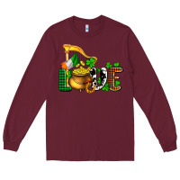 Burgundy St. Patrick's Love and golds Long Sleeve Tee - OliviaCreatesArt