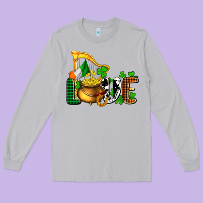 St. Patrick's Love And Golds Long Sleeve Tee Designed By Oliviacreatesart