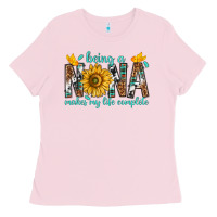 Bubblegum Pink Being a Nana Makes My Life Complete Ladies Tee - texasbilliewilder