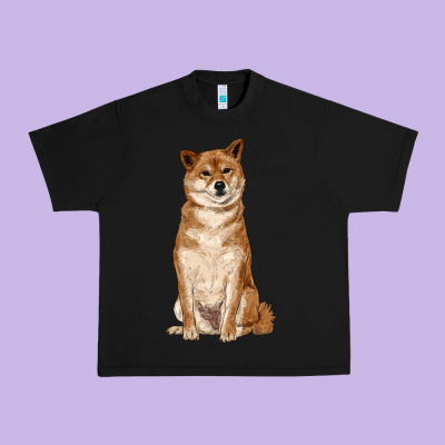 Shiba Inu Urban Heavy Tee Designed By Ranaportraitstore