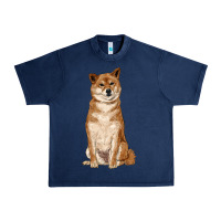Navy shiba inu Urban Heavy Tee - RanaPortraitStore