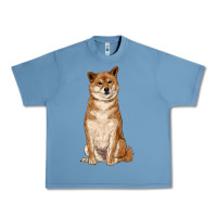 Pebble Blue shiba inu Urban Heavy Tee - RanaPortraitStore