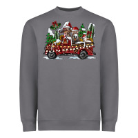 Storm festive farm animal christmas truck Heavyweight Sweatshirt - CowhideDigitalArt