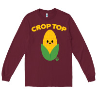Burgundy corn t  shirt c r o p t o p t  shirt Long Sleeve Tee - trangStudio