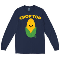 Navy corn t  shirt c r o p t o p t  shirt Long Sleeve Tee - trangStudio