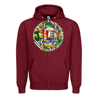 Burgundy Christmas Jolly Teacher Zipper Hoodie - Artiststas