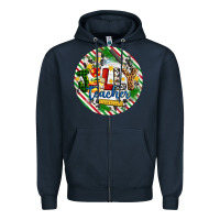 Navy Christmas Jolly Teacher Zipper Hoodie - Artiststas
