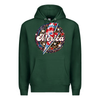 Sports Green Western Merica Patriotic 4th of July Premium Hoodie - LillyAllenDesigns