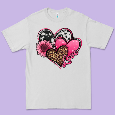 Valentines Day Western Hearts And Sunflower Premium Tee Designed By Jasminsmagicworld