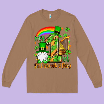 St. Patrick's My 1st St. Patrick's Day Long Sleeve Tee Designed By Oliviacreatesart