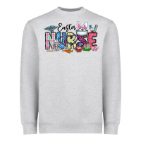 Heather Grey easter nurse Heavyweight Sweatshirt - CowhideDigitalArt