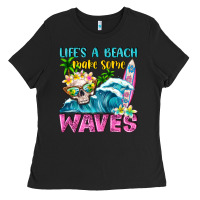 Black Life's a beach make some waves Ladies Tee - NancyCooperArtShop