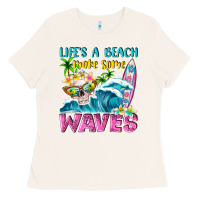 Bone Life's a beach make some waves Ladies Tee - NancyCooperArtShop