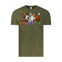 Vintage Olive spooky vibes sports ghosts Vintage Tee - CowGirlArtShop