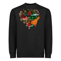 Black festive western christmas heart Heavyweight Sweatshirt - CowhideDigitalArt
